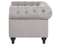 Miniatyrbilde 9 av 11: Chesterfield Stuesett Lysegrå Grå Møbeltrekk Mørkt Tre Ben 3-seters Sofa + Lenestol