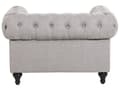 Miniatyrbilde 10 av 11: Chesterfield Stuesett Lysegrå Grå Møbeltrekk Mørkt Tre Ben 3-seters Sofa + Lenestol