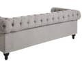 Miniatyrbilde 11 av 11: Chesterfield Stuesett Lysegrå Grå Møbeltrekk Mørkt Tre Ben 3-seters Sofa + Lenestol