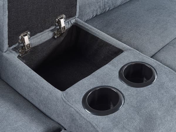 Sofa med Elektrisk Hvilestol Grå Hjørnesofa Stoff 5-seter Koppholder USB-port