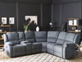Miniatyrbilde 2 av 11: Sofa med Elektrisk Hvilestol Grå Hjørnesofa Stoff 5-seter Koppholder USB-port