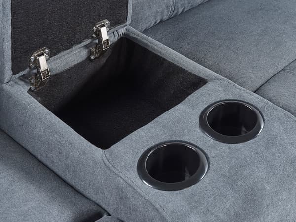 Sofa med Manuell Hvilestol Grå Hjørnesofa Stoff 5-seter Armlener Koppholder USB-port