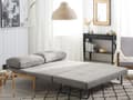 Miniatyrbilde 4 av 10: Sovesofa Lysegrå Stoff 2-seter Med puter Ekstra soveplass Skandinavisk stil Moderne