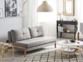 Miniatyrbilde 2 av 10: Sovesofa Lysegrå Stoff 2-seter Med puter Ekstra soveplass Skandinavisk stil Moderne
