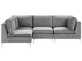 Miniatyrbilde 1 av 11: Hjørnesofa Modulær Høyre Grå Fløyel 4-seters L-formet Sølvmetallben Glamor