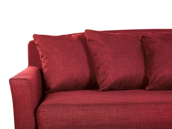 3-seters sofa Rød Polyesterstoff Treben Avtakbart trekk Ryggputer med skumfyll Klassisk design Stue