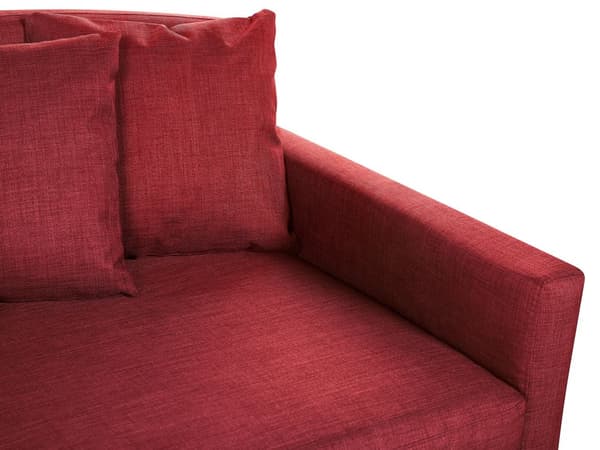 3-seters sofa Rød Polyesterstoff Treben Avtakbart trekk Ryggputer med skumfyll Klassisk design Stue