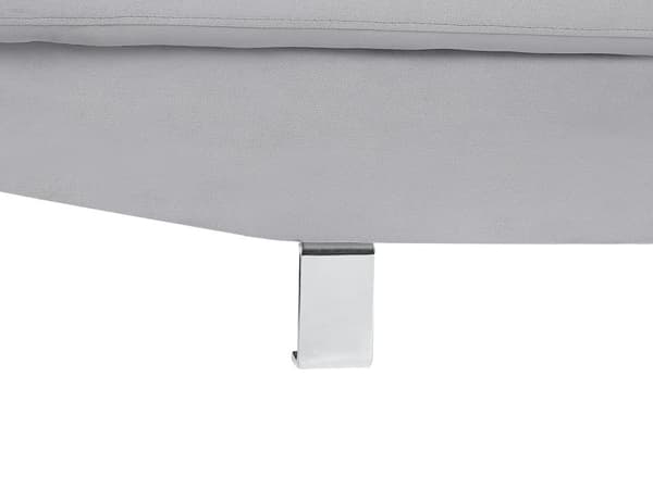 Hjørnesofa i grå fløyel L-formet 5-seter Justerbare nakkestøtter og armlener Moderne stue sofa
