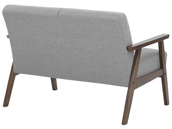 Sofa Grå Polyester 2-seter Treramme Antiskli-knotter Retro og minimalistisk design Stue