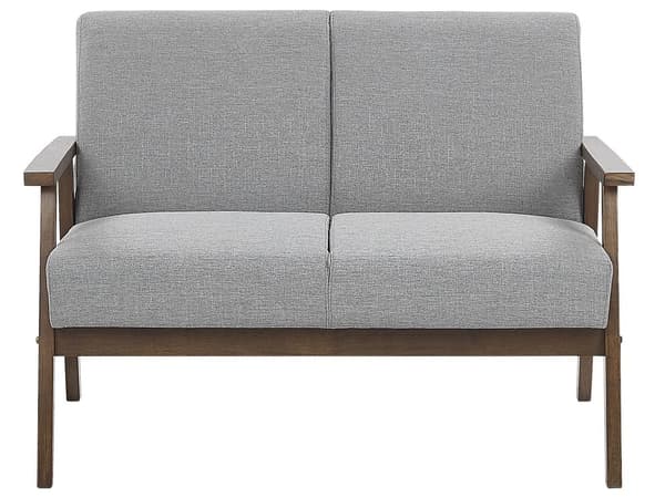 Sofa Grå Polyester 2-seter Treramme Antiskli-knotter Retro og minimalistisk design Stue