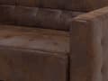 Miniatyrbilde 10 av 11: Sovesofa Brun Kunstskinn Tuftet Moderne Stue Modulær 3-seters Sølvben