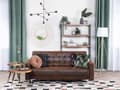 Miniatyrbilde 2 av 11: Sovesofa Brun Kunstskinn Tuftet Moderne Stue Modulær 3-seters Sølvben