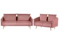 Miniatyrbilde 1 av 11: Sittegruppe Rosa ryggputer i fløyel Metallben i gull Retro Glam
