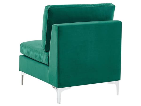 Modul 1 setedel Grønn Fløyel Sølv metallben Glamorøs stil Moderne Innredning Stue