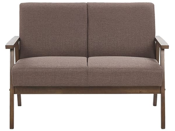 Sofa Brun Polyester 2-seter Treramme Antiskli-knotter Retro og minimalistisk design Stue