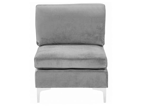 Modul 1 setedel Grå Fløyel Sølv metallben Modulsofa Glamorøs stil Moderne Innredning Stue