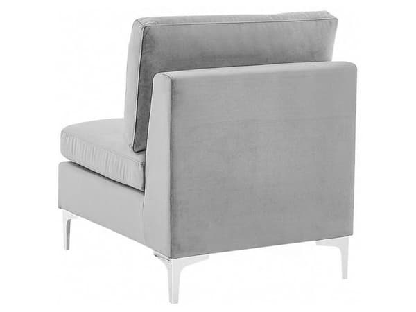 Modul 1 setedel Grå Fløyel Sølv metallben Modulsofa Glamorøs stil Moderne Innredning Stue