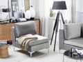 Miniatyrbilde 2 av 10: Modul 1 setedel Grå Fløyel Sølv metallben Modulsofa Glamorøs stil Moderne Innredning Stue
