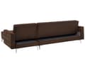 Miniatyrbilde 6 av 11: Hjørnesofa Brun Imitert skinn Tuftet Moderne L-formet Modulær 4-seter Venstre Sjeselong