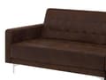 Miniatyrbilde 7 av 11: Hjørnesofa Brun Imitert skinn Tuftet Moderne L-formet Modulær 4-seter Venstre Sjeselong