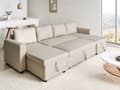 Miniatyrbilde 4 av 11: Hjørnesofa i Beige Stoff Polstret U-formet 5-seter med Oppbevaring
