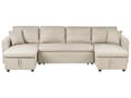 Miniatyrbilde 1 av 11: Hjørnesofa i Beige Stoff Polstret U-formet 5-seter med Oppbevaring