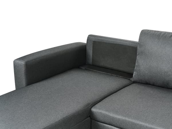 Hjørnesofa i Mørkegrått Stoff Polstret U-formet 5-seter med Oppbevaring