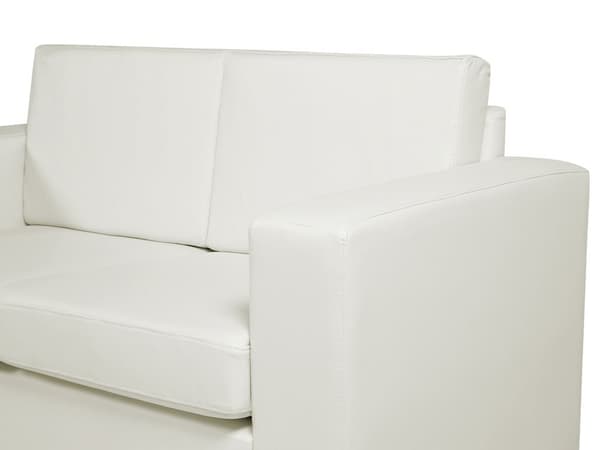 2-seters Sofa Elskovssofa Hvit Spaltelær Møbeltrekk Forkromede Ben Retro design