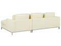 Miniatyrbilde 6 av 11: Hjørnesofa Beige skinnpolstret med ottomansk L-formet venstreorientering