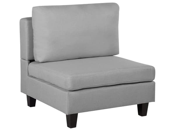 Sofa 1-seters Trukket i Lysegrå Stoff Avtagbart Putetrekk Minimalistisk