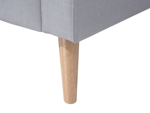 Sofa Grått Stoff med 2-seters Knappepolstring og 2 Puffer