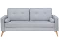 Miniatyrbilde 1 av 9: Sofa Grått Stoff med 2-seters Knappepolstring og 2 Puffer