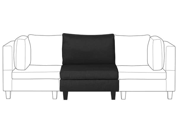Sofa 1-seter Modulsofa Svart Polstring Stoff Lenestol