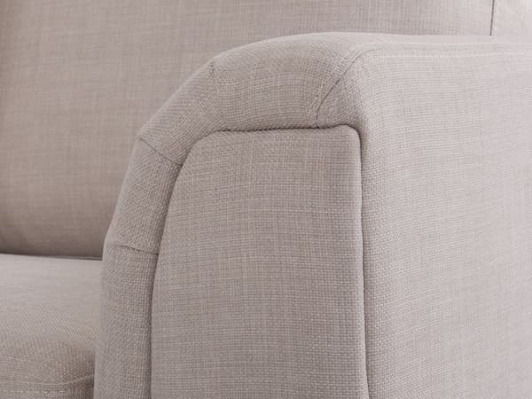 Hjørnesofa Beige stoffpolstret med ottomansk L-formet høyreorientering