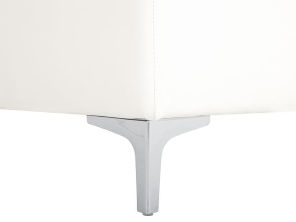 Hjørnesofa Hvit Kunstskinn Tuftet Moderne U-formet Modulær 6-seter med fotskammel og sjeselonger