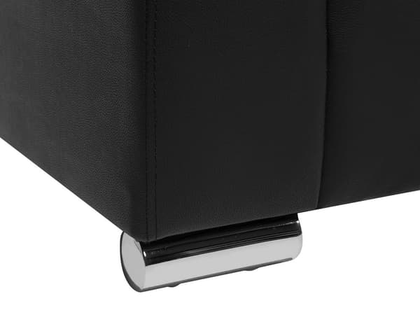 Sofa Svart Skinn Minimalistisk 2 Seter Stue Retro