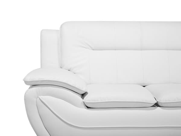2-seters sofa Hvitt Kunstskinn med Puter på Armene Moderne