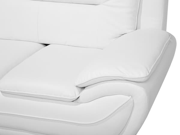 2-seters sofa Hvitt Kunstskinn med Puter på Armene Moderne