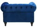 Miniatyrbilde 11 av 11: Chesterfield Stuesett Blå Fløyel Møbeltrekk 3-seters Sofa Lenestol