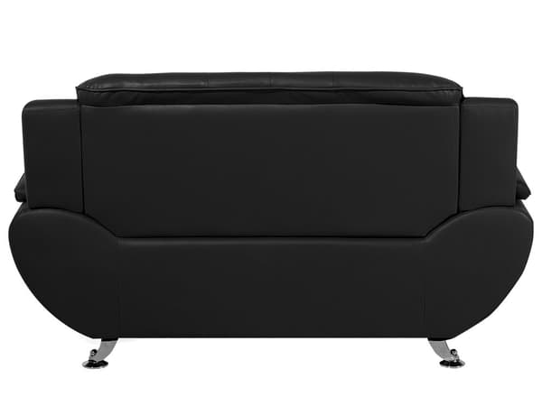 2-seters Sofa Svart Kunstskinn med Pute Armlenene Moderne