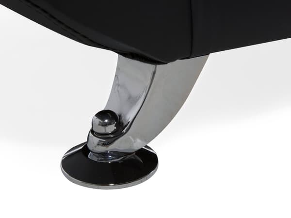 2-seters Sofa Svart Kunstskinn med Pute Armlenene Moderne