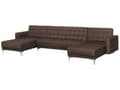 Miniatyrbilde 4 av 8: Hjørnesofa Brun Tuftet stoff 5-seter med sjeselonger Modul U-form Quilted