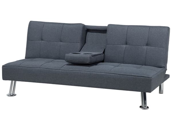 3-Seter Sovesofa Sovefunksjon Mørkegrå Moderne Minimalistisk