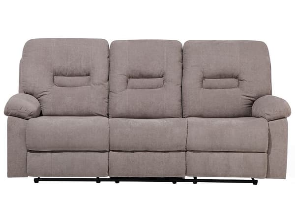 Hvilesofa Taupe Beige 3-seters Manuell Justerbar Rygg Fotstøtte