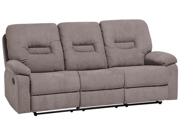 Hvilesofa Taupe Beige 3-seters Manuell Justerbar Rygg Fotstøtte