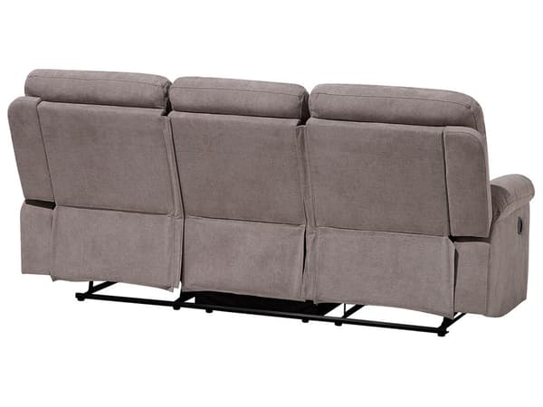 Hvilesofa Taupe Beige 3-seters Manuell Justerbar Rygg Fotstøtte
