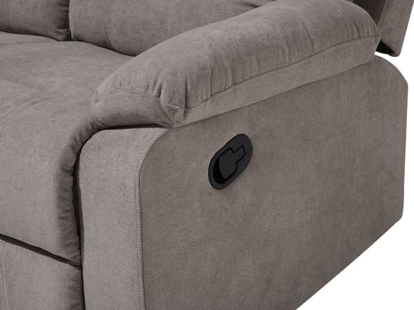 Hvilesofa Taupe Beige 3-seters Manuell Justerbar Rygg Fotstøtte