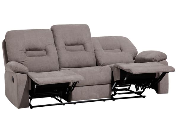 Hvilesofa Taupe Beige 3-seters Manuell Justerbar Rygg Fotstøtte