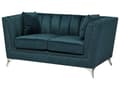 Miniatyrbilde 6 av 11: 2-seters Sofa Blå Grønn Fløyel Komfortabel Vintage Glamour Stue
