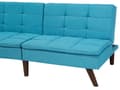 Miniatyrbilde 6 av 8: Sovesofa Blå 3-seter Vattert Møbeltrekk Klikk-klakk Delt rygg Metallben